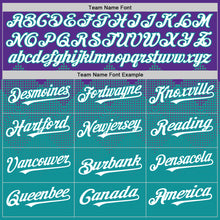 Load image into Gallery viewer, Custom Purple White-Teal 3D Pattern Design Gradient Square Shapes Authentic Baseball Jersey
