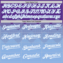 Load image into Gallery viewer, Custom Purple White-Light Blue 3D Pattern Design Gradient Square Shapes Authentic Baseball Jersey
