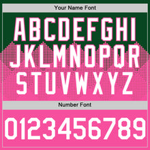 Load image into Gallery viewer, Custom Green White-Pink 3D Pattern Design Gradient Square Shapes Authentic Baseball Jersey
