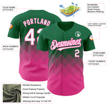 Load image into Gallery viewer, Custom Kelly Green White-Pink 3D Pattern Design Gradient Square Shapes Authentic Baseball Jersey
