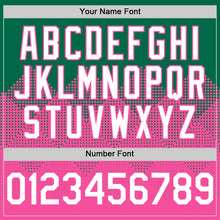 Load image into Gallery viewer, Custom Kelly Green White-Pink 3D Pattern Design Gradient Square Shapes Authentic Baseball Jersey
