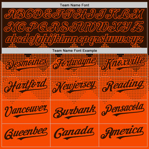 Custom Brown Orange 3D Pattern Design Gradient Square Shapes Authentic Baseball Jersey