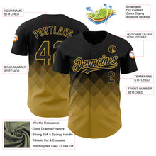 Load image into Gallery viewer, Custom Black Old Gold 3D Pattern Design Gradient Square Shapes Authentic Baseball Jersey
