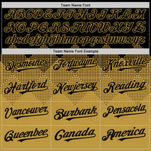 Load image into Gallery viewer, Custom Black Old Gold 3D Pattern Design Gradient Square Shapes Authentic Baseball Jersey
