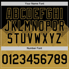 Load image into Gallery viewer, Custom Black Old Gold 3D Pattern Design Gradient Square Shapes Authentic Baseball Jersey
