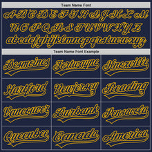 Load image into Gallery viewer, Custom Graffiti Pattern Navy-Gold 3D Scratch Authentic Baseball Jersey
