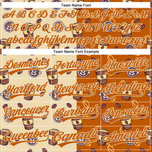 Load image into Gallery viewer, Custom Cream Texas Orange 3D Pattern Design International Coffee Day Authentic Baseball Jersey
