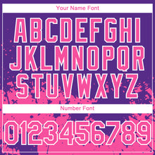 Load image into Gallery viewer, Custom Purple Pink-White 3D Pattern Design Abstract Splash Grunge Art Authentic Baseball Jersey
