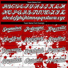 Load image into Gallery viewer, Custom Red White-Black 3D Pattern Design Abstract Splash Grunge Art Authentic Baseball Jersey
