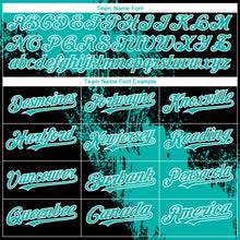 Load image into Gallery viewer, Custom Black Aqua-White 3D Pattern Design Abstract Brush Stroke Authentic Baseball Jersey

