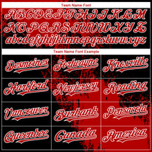 Load image into Gallery viewer, Custom Black Red-White 3D Pattern Design Abstract Brush Stroke Authentic Baseball Jersey
