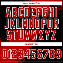 Load image into Gallery viewer, Custom Black Red-White 3D Pattern Design Abstract Brush Stroke Authentic Baseball Jersey
