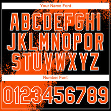 Load image into Gallery viewer, Custom Black Orange-White 3D Pattern Design Abstract Brush Stroke Authentic Baseball Jersey
