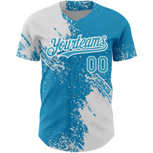 Load image into Gallery viewer, Custom Panther Blue White 3D Pattern Design Abstract Brush Stroke Authentic Baseball Jersey
