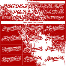 Load image into Gallery viewer, Custom Red White 3D Pattern Design Abstract Brush Stroke Authentic Baseball Jersey
