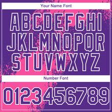 Load image into Gallery viewer, Custom Purple Pink-White 3D Pattern Design Abstract Brush Stroke Authentic Baseball Jersey
