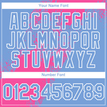 Load image into Gallery viewer, Custom Light Blue Pink-White 3D Pattern Design Abstract Brush Stroke Authentic Baseball Jersey
