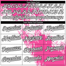 Load image into Gallery viewer, Custom White Pink-Black 3D Pattern Design Abstract Brush Stroke Authentic Baseball Jersey
