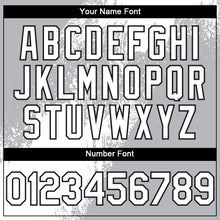 Load image into Gallery viewer, Custom Gray White-Black 3D Pattern Design Abstract Brush Stroke Authentic Baseball Jersey
