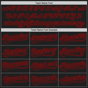 Custom Black Red 3D Pattern Design Abstract Network Authentic Baseball Jersey