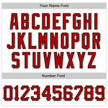 Load image into Gallery viewer, Custom White Red-Black 3D Pattern Design Curve Lines Authentic Baseball Jersey
