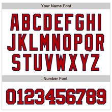 Load image into Gallery viewer, Custom White Red-Navy 3D Pattern Design Curve Lines Authentic Baseball Jersey
