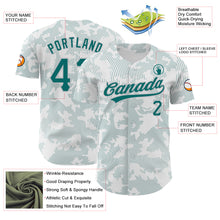 Load image into Gallery viewer, Custom White Teal-Gray 3D Pattern Design Curve Lines Authentic Baseball Jersey
