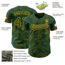 Load image into Gallery viewer, Custom Green Gold 3D Pattern Design Curve Lines Authentic Baseball Jersey
