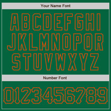 Load image into Gallery viewer, Custom Kelly Green Orange 3D Pattern Design Curve Lines Authentic Baseball Jersey
