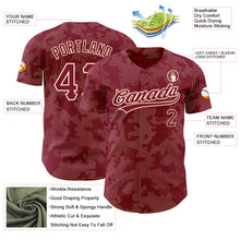 Load image into Gallery viewer, Custom Crimson Cream 3D Pattern Design Curve Lines Authentic Baseball Jersey

