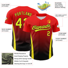 Load image into Gallery viewer, Custom Red Neon Yellow-Black 3D Pattern Design Side Stripes Authentic Baseball Jersey
