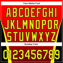 Load image into Gallery viewer, Custom Red Neon Yellow-Black 3D Pattern Design Side Stripes Authentic Baseball Jersey
