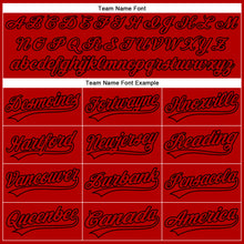 Load image into Gallery viewer, Custom Red Black 3D Pattern Design Side Stripes Authentic Baseball Jersey
