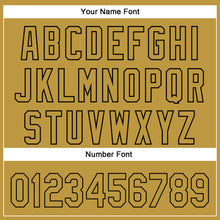 Load image into Gallery viewer, Custom Old Gold Black 3D Pattern Design Side Stripes Authentic Baseball Jersey
