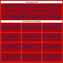 Load image into Gallery viewer, Custom Red Royal 3D Pattern Design Side Stripes Authentic Baseball Jersey
