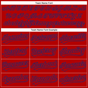 Custom Red Royal 3D Pattern Design Side Stripes Authentic Baseball Jersey