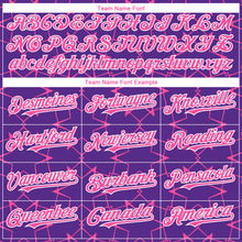 Load image into Gallery viewer, Custom Purple Pink-White 3D Pattern Design Star Lines Authentic Baseball Jersey
