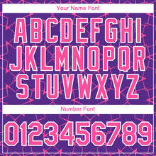 Load image into Gallery viewer, Custom Purple Pink-White 3D Pattern Design Star Lines Authentic Baseball Jersey
