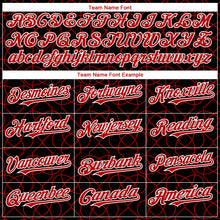 Load image into Gallery viewer, Custom Black Red-White 3D Pattern Design Arabesque Shape Authentic Baseball Jersey

