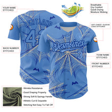 Load image into Gallery viewer, Custom Light Blue Cream-Royal 3D Pattern Design Spider Web Authentic Baseball Jersey
