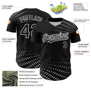 Custom Black White 3D Pattern Design Halftone Authentic Baseball Jersey
