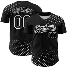 Load image into Gallery viewer, Custom Black White 3D Pattern Design Halftone Authentic Baseball Jersey
