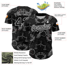 Load image into Gallery viewer, Custom Black White 3D Pattern Design Zodiac Authentic Baseball Jersey
