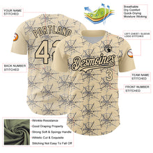 Load image into Gallery viewer, Custom Cream Black 3D Pattern Design Spider Web Authentic Baseball Jersey
