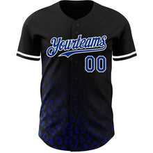 Load image into Gallery viewer, Custom Black Royal-White 3D Pattern Design Leopard Print Fade Fashion Authentic Baseball Jersey
