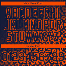 Load image into Gallery viewer, Custom Navy Orange 3D Pattern Design Leopard Print Fade Fashion Authentic Baseball Jersey
