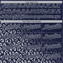 Load image into Gallery viewer, Custom Navy Gray 3D Pattern Design Leopard Print Fade Fashion Authentic Baseball Jersey
