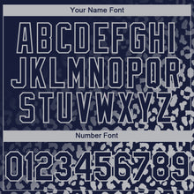 Load image into Gallery viewer, Custom Navy Gray 3D Pattern Design Leopard Print Fade Fashion Authentic Baseball Jersey
