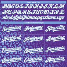 Load image into Gallery viewer, Custom Purple White-Light Blue 3D Pattern Design Leopard Print Fade Fashion Authentic Baseball Jersey
