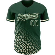 Load image into Gallery viewer, Custom Green Cream 3D Pattern Design Leopard Print Fade Fashion Authentic Baseball Jersey
